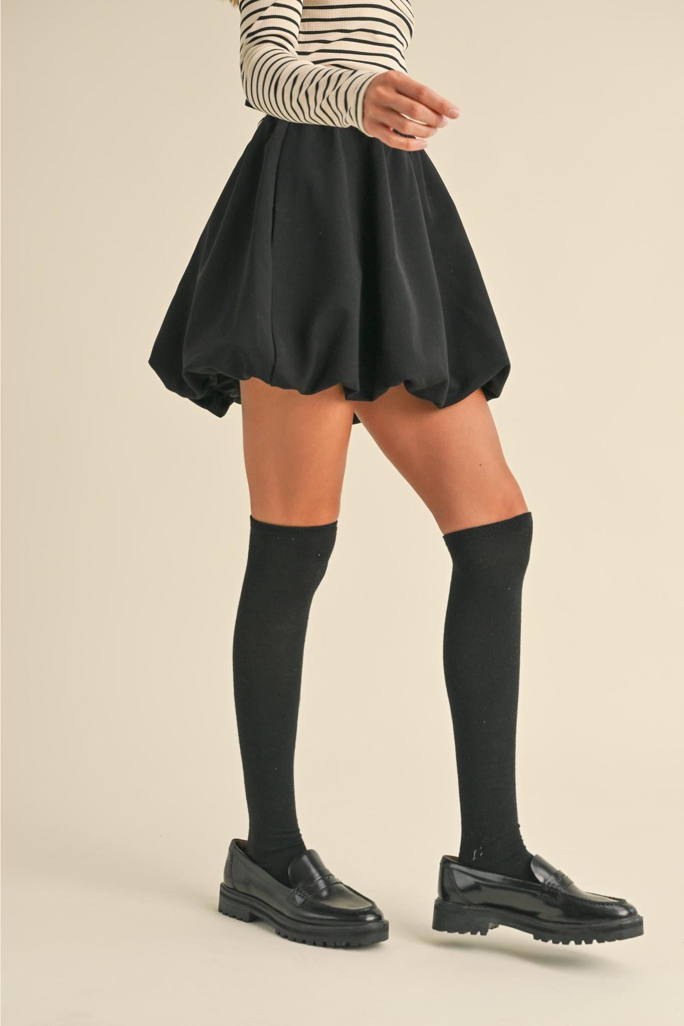 Black Bubble Mini Skirt