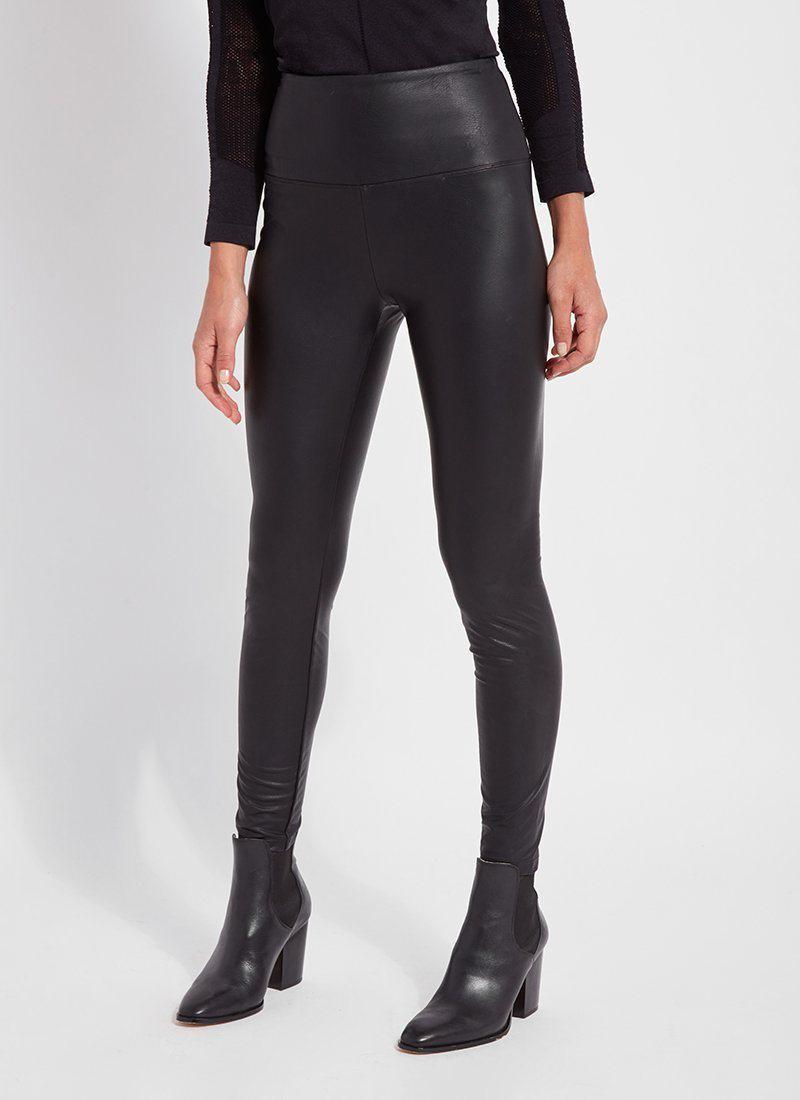 Kohl Black Textured Leather Legging