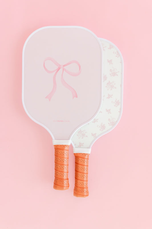 Coquette Pink Bow Floral Pickleball Paddle