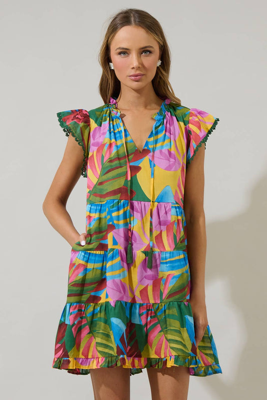 Novi Tropical Shift Mini Dress