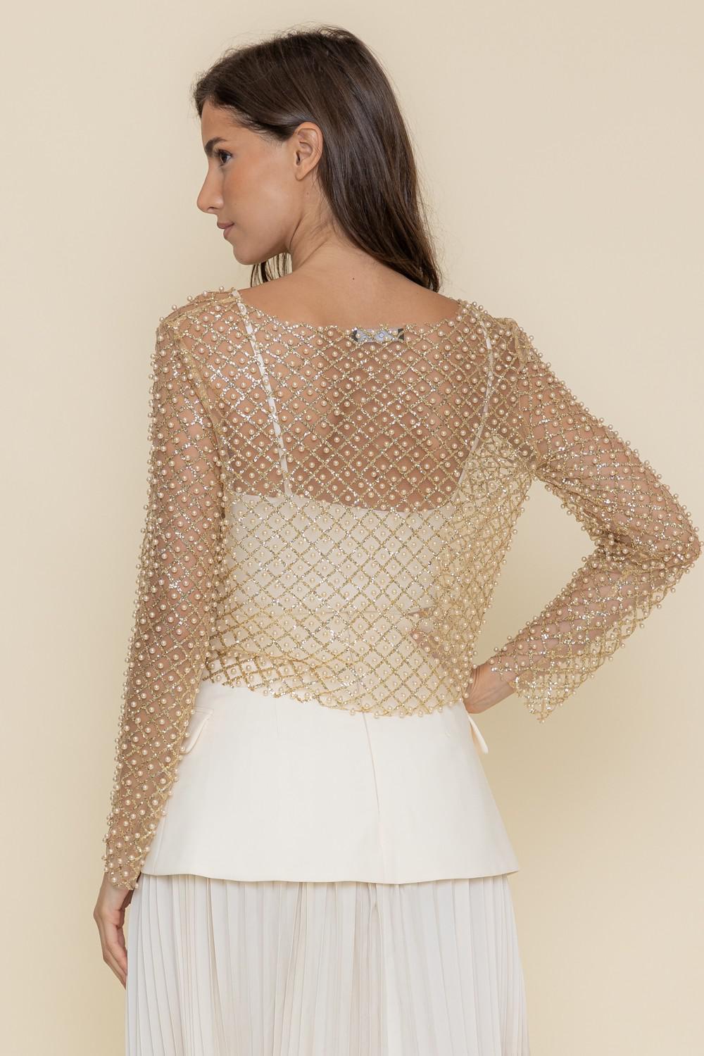 Paris Pearl Top in Rose Gold