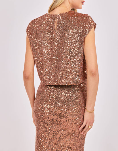 Sky High Sequin Sleeveless Top