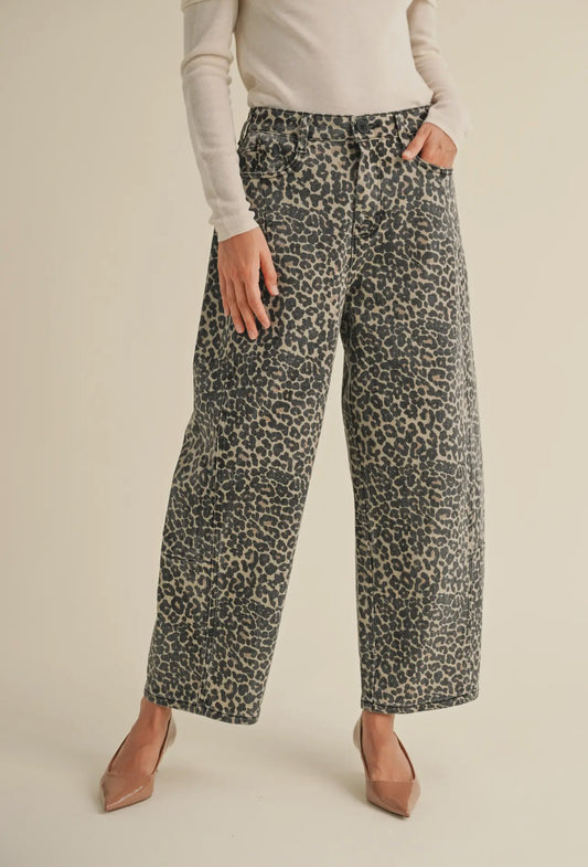 Leopard Barrel Denim