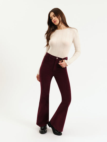 Sunset Flare High Rise-Fig Cord