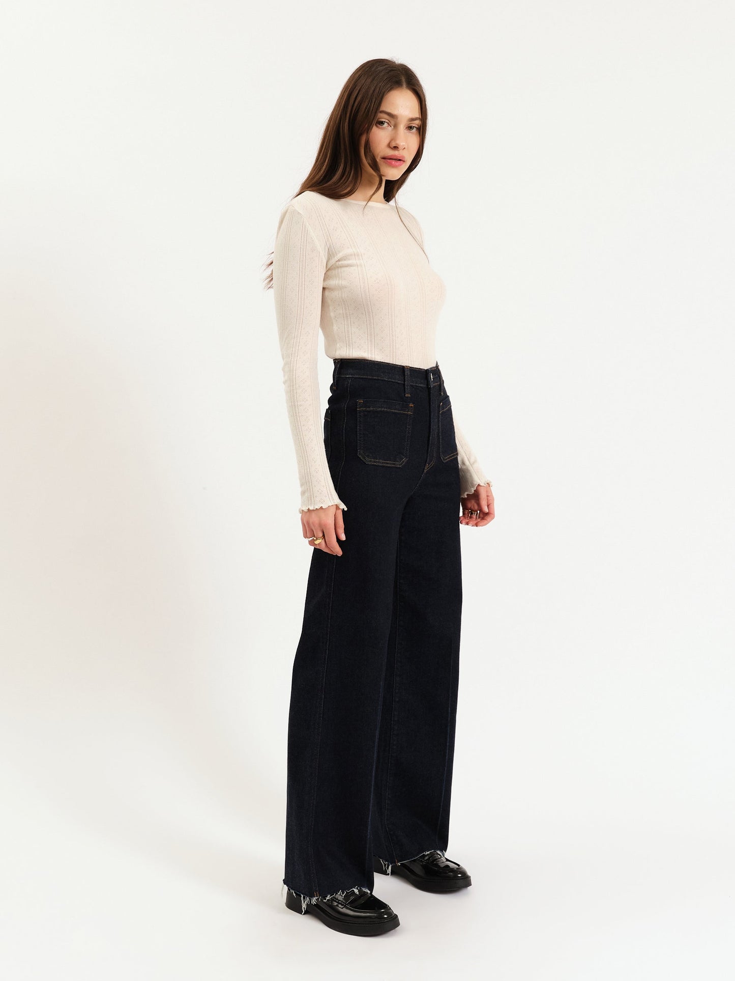 Far Out High Rise Wide Leg With Fashion Pocket-Rinse