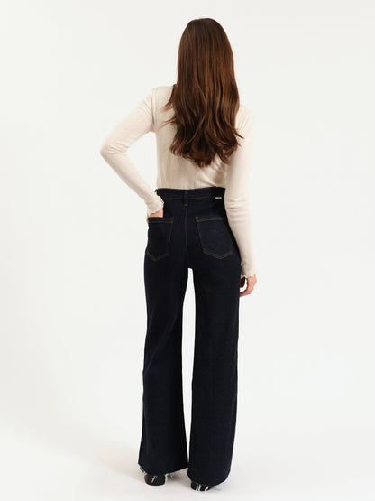 Far Out High Rise Wide Leg With Fashion Pocket-Rinse