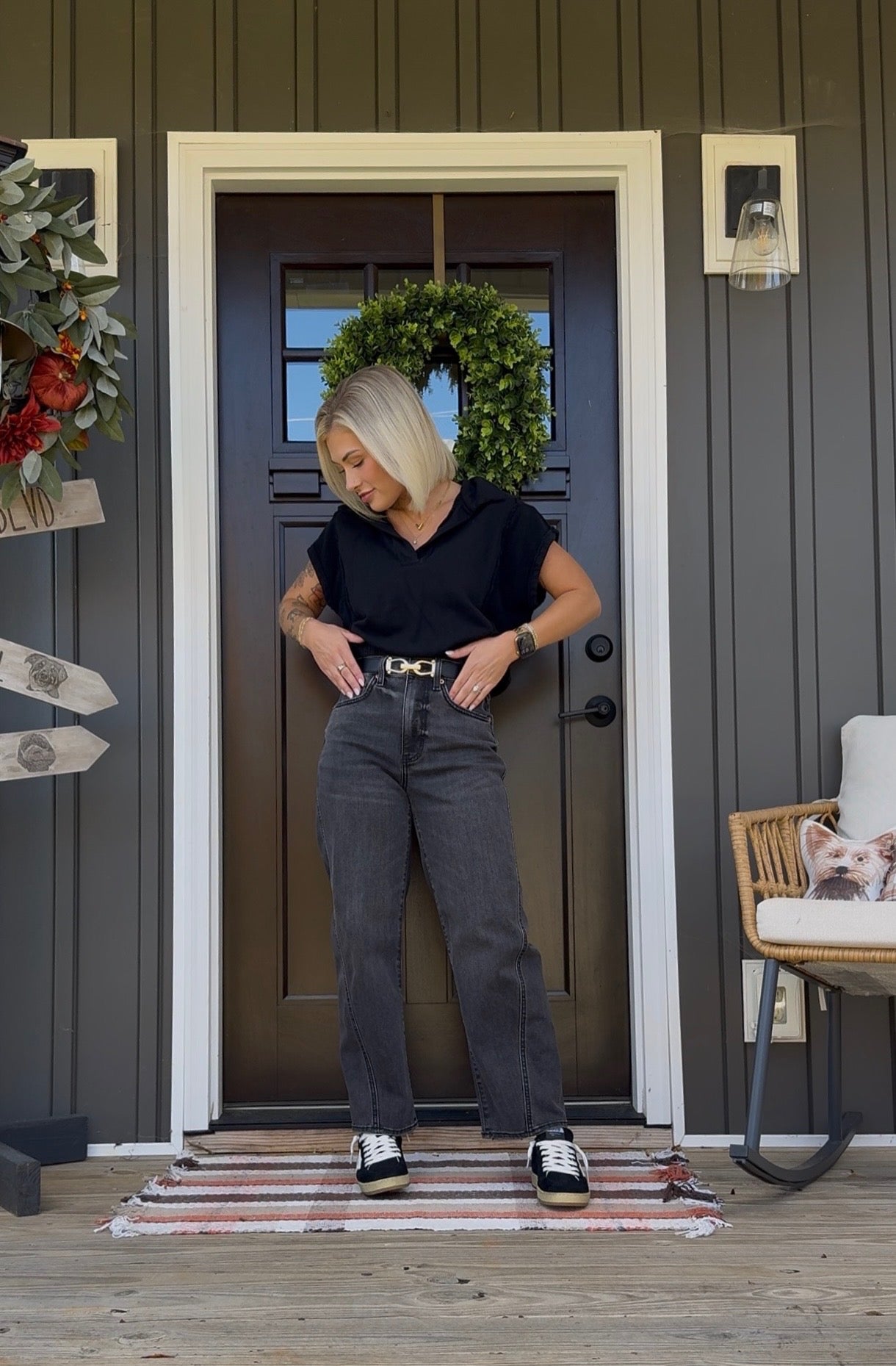 Going Places Mixed Textured Collared Pullover