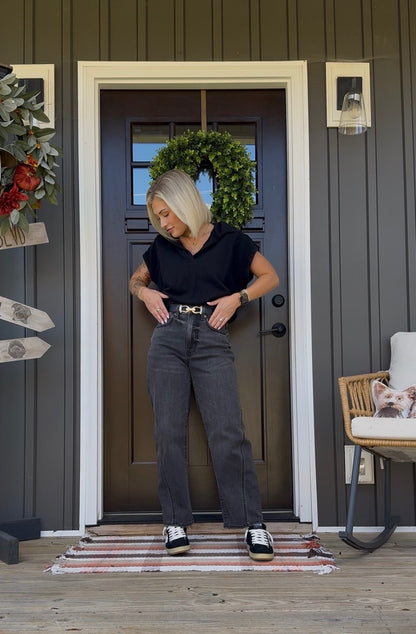 Going Places Mixed Textured Collared Pullover