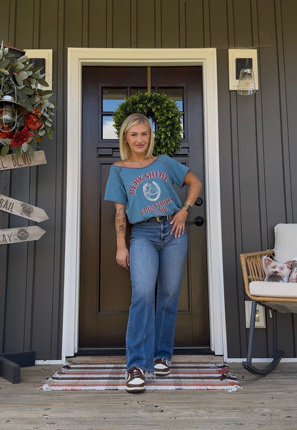 Pleaser High Rise-Indigo Wave