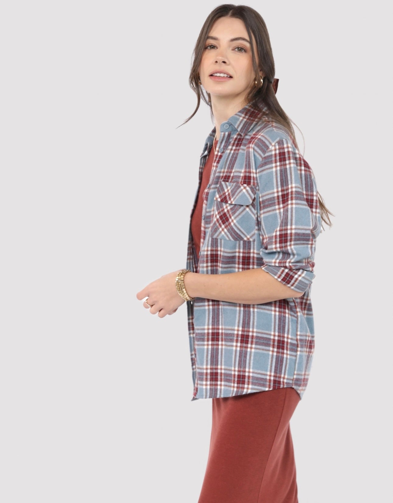 Flannel Cure Button Up Top