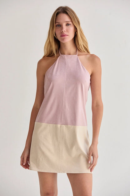 Sidney Suede Halter dress