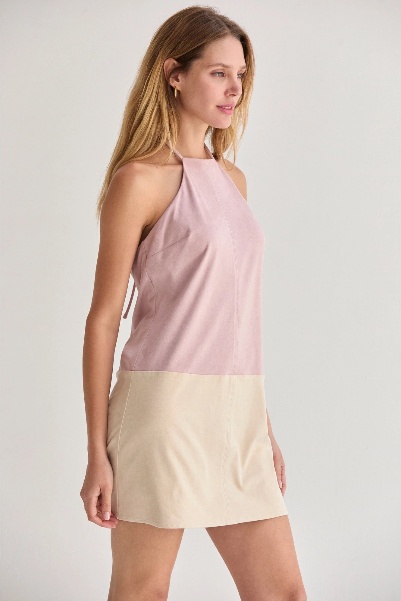 Sidney Suede Halter dress