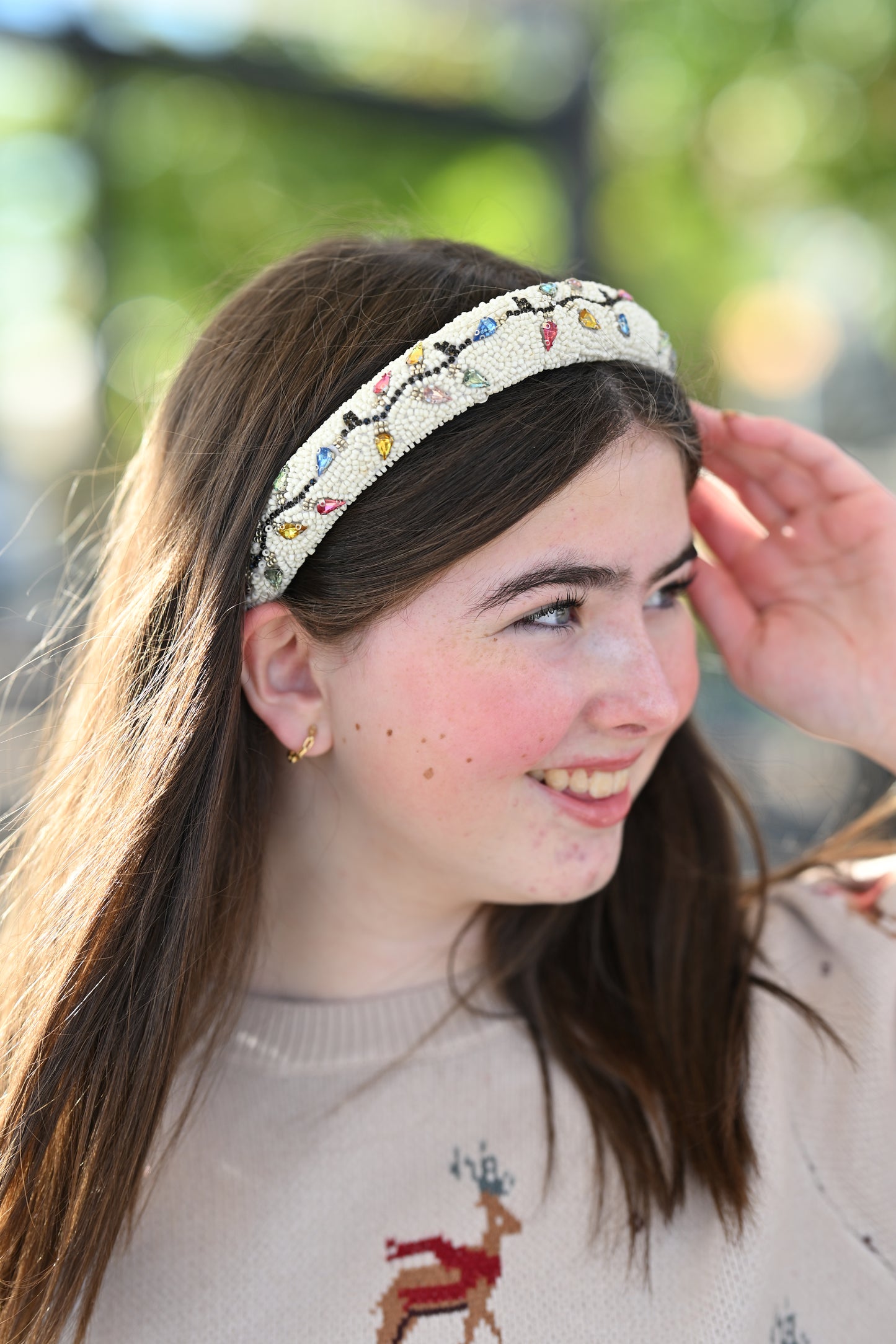 Reindeer Puff Sleeve Sweater Top