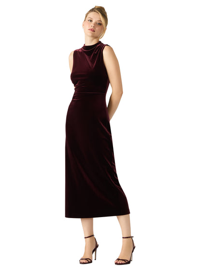Mo Sleeveless Velvet Midi Dress