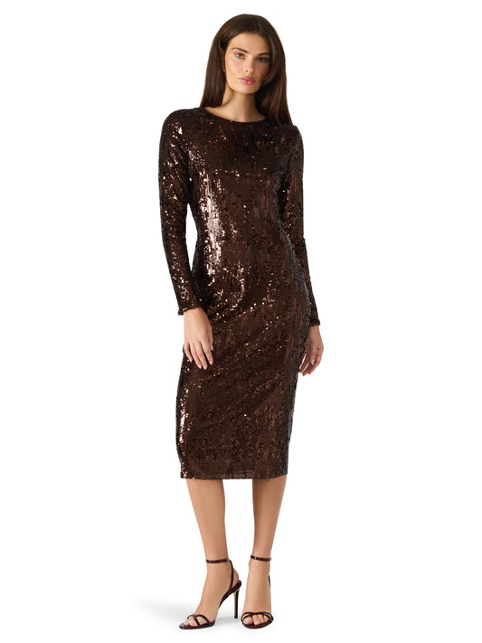Hailee Sequin Long Sleeve Midi Dress