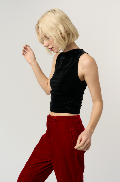 On Repeat Ruched Velvet Tank