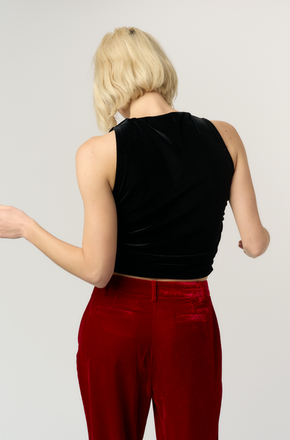 On Repeat Ruched Velvet Tank