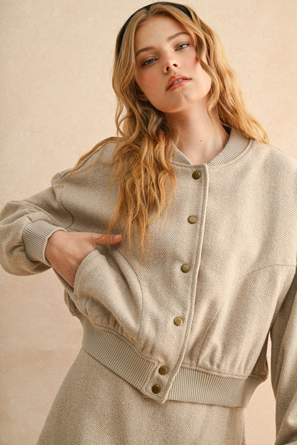 Herringbone Bomber Jacket