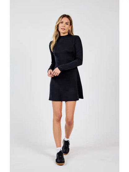 Hustle Mock Neck Knit Mini Dress