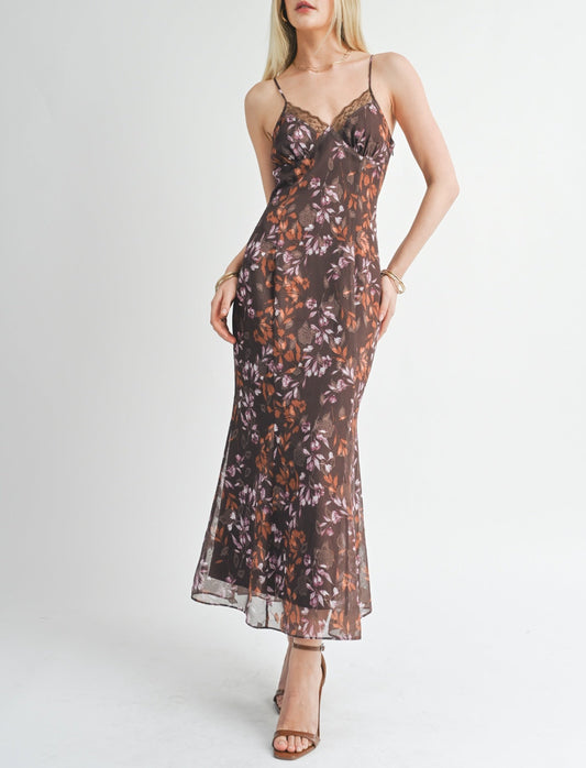 Celebrate Her Lace Trim Maxi Dress