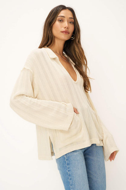 Project Social T- Jolina Textured Sweater Long Sleeve