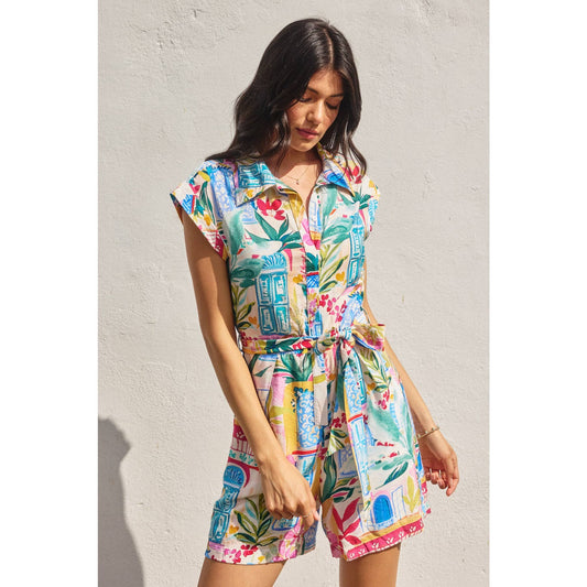 Long Summer Button  Romper