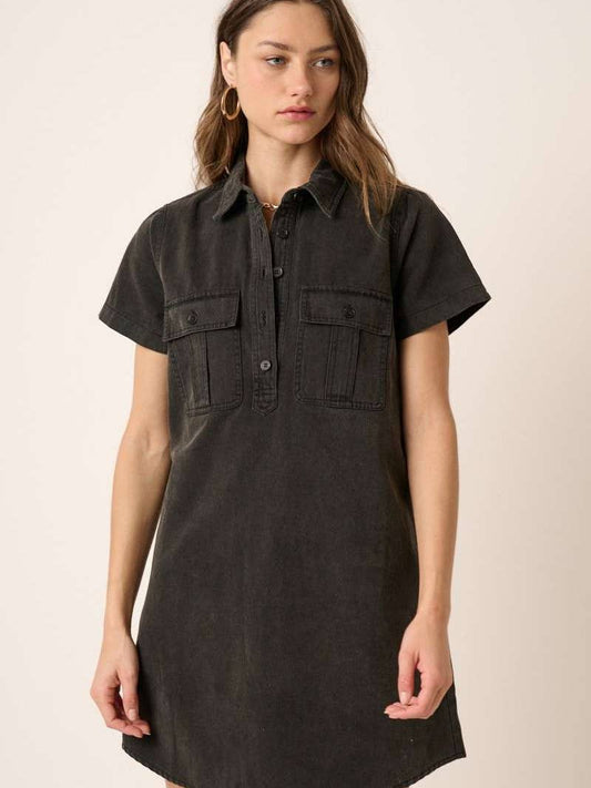 Black Acid Wash Dress
