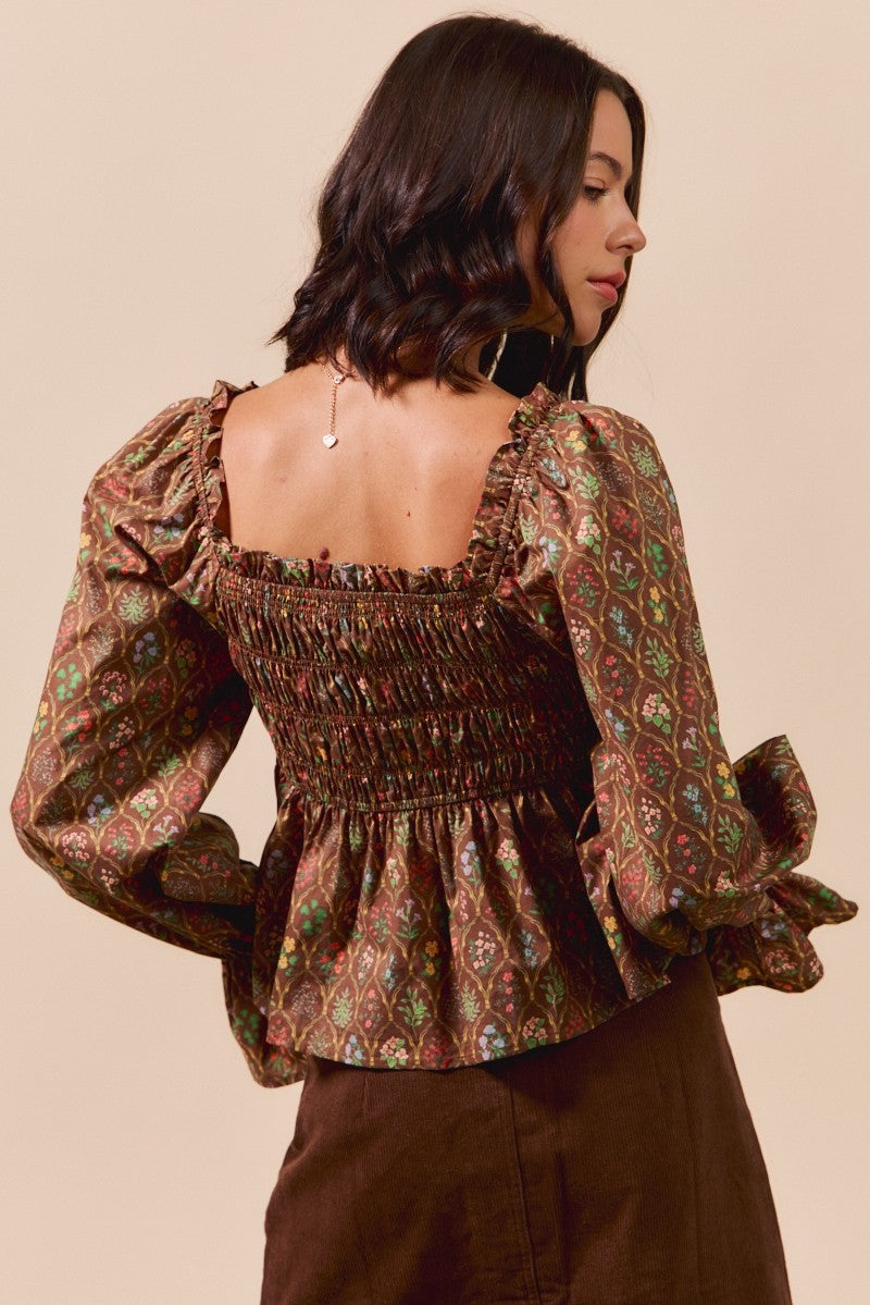 SO ME Smocked Fall Top
