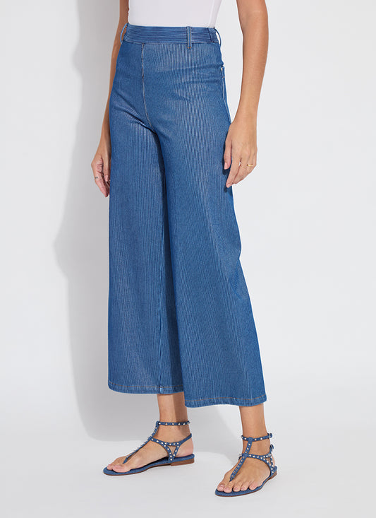 Erin Wide Leg-Mid Wash Sheen