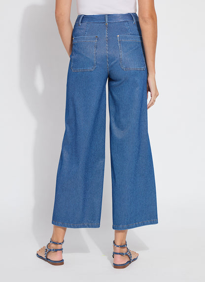 Erin Wide Leg-Mid Wash Sheen