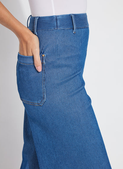 Erin Wide Leg-Mid Wash Sheen