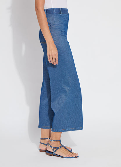 Erin Wide Leg-Mid Wash Sheen