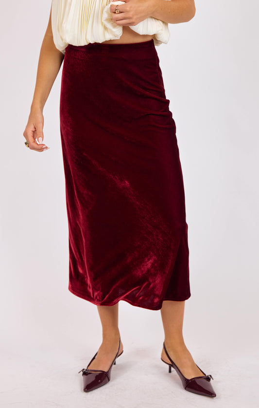 Twilight Velvet Midi Skirt