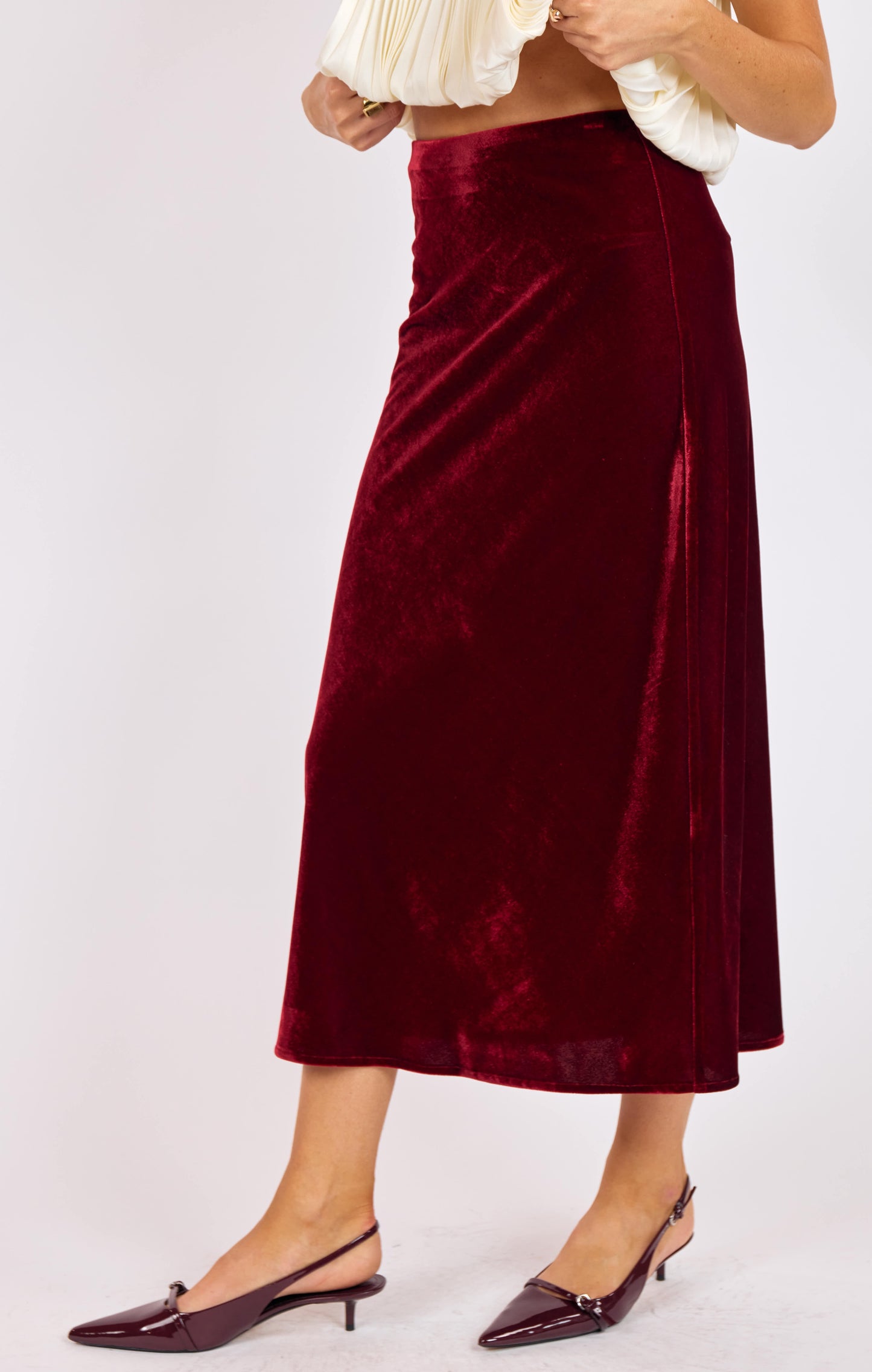 Twilight Velvet Midi Skirt