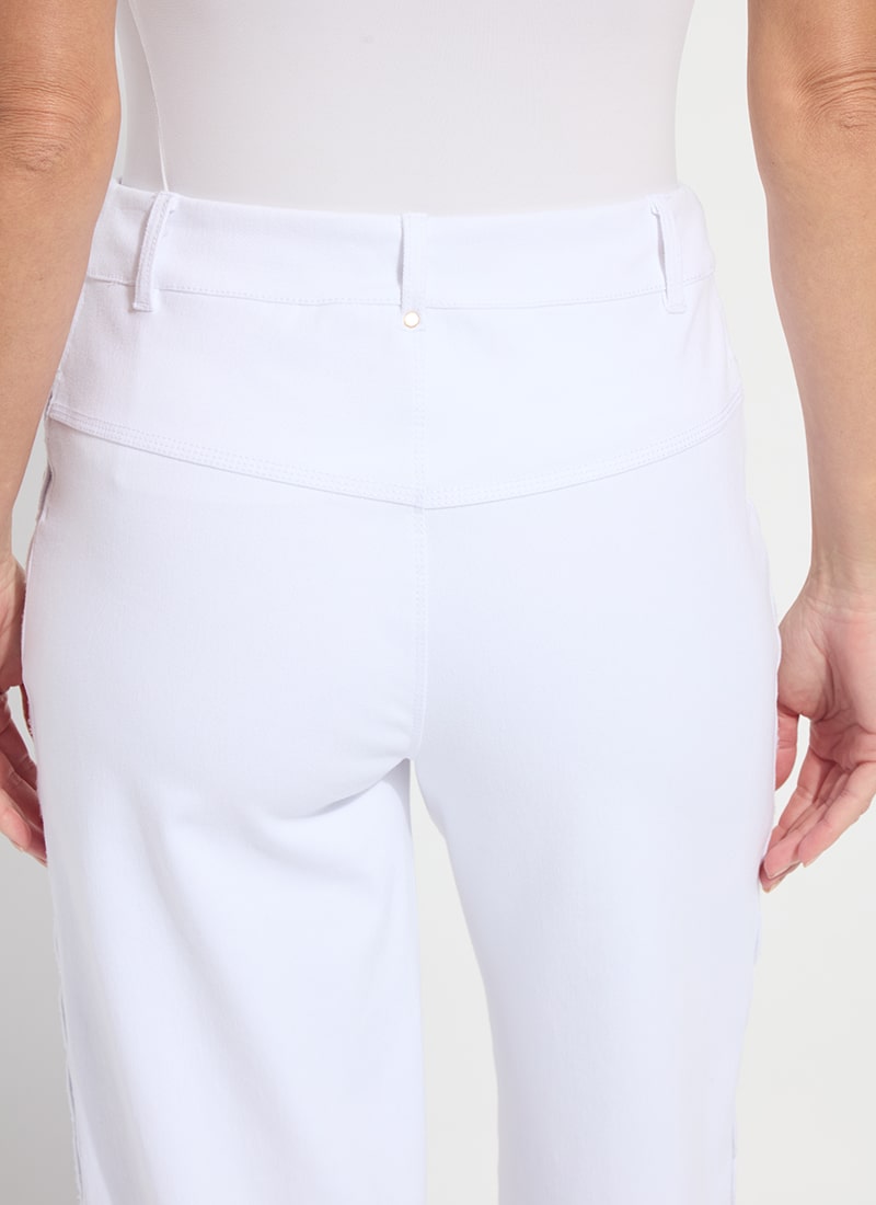 Willa Scallop Studded Crop Denim -White