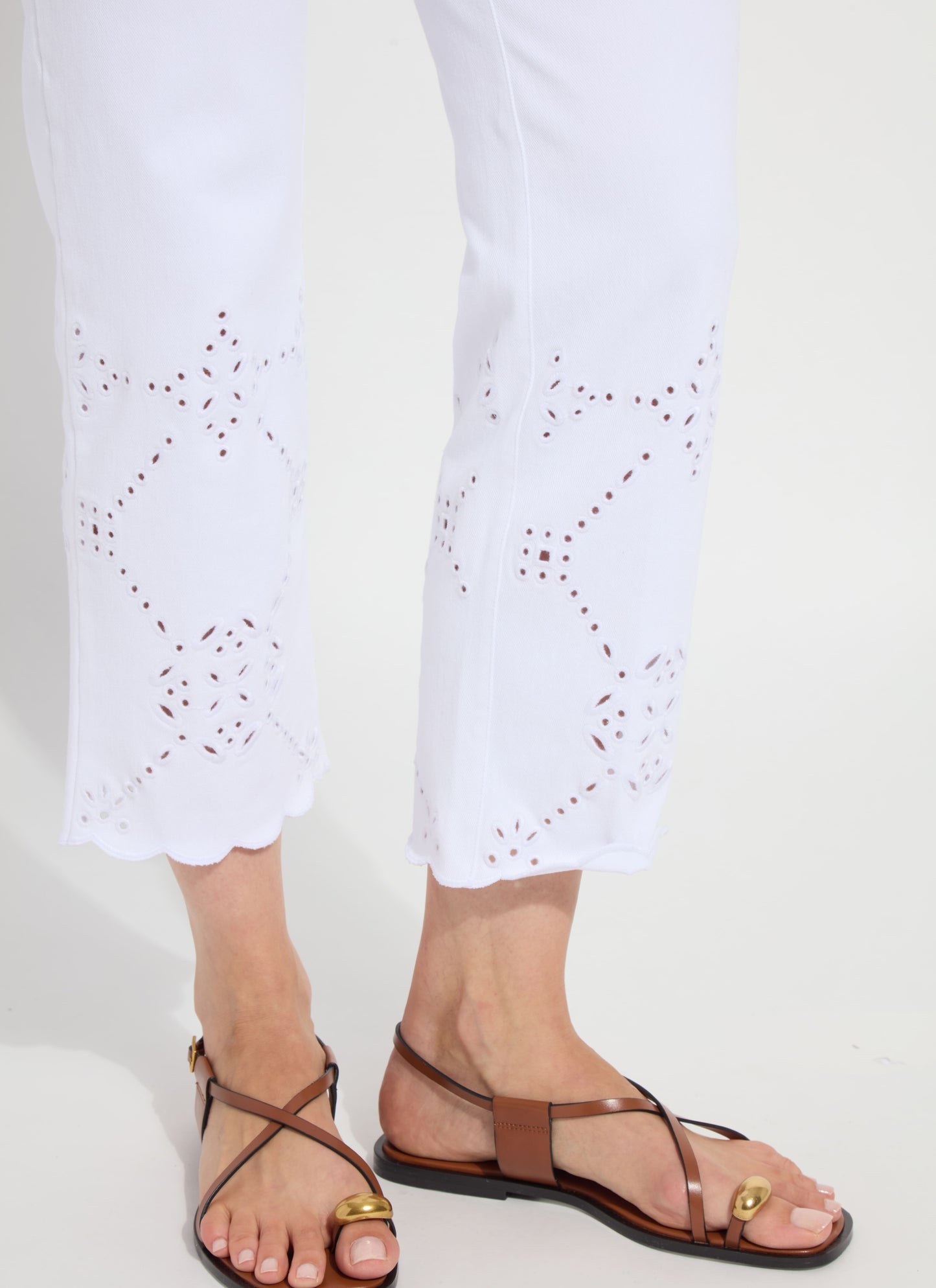 Billie Eyelet Straight Denim