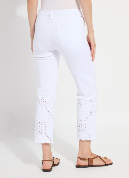 Billie Eyelet Straight Denim