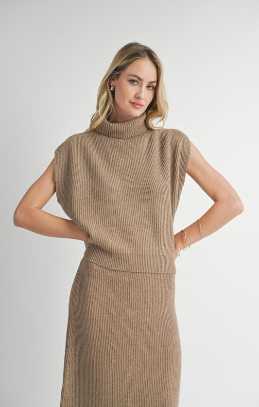 Crosby Ribbed Turtleneck Vest