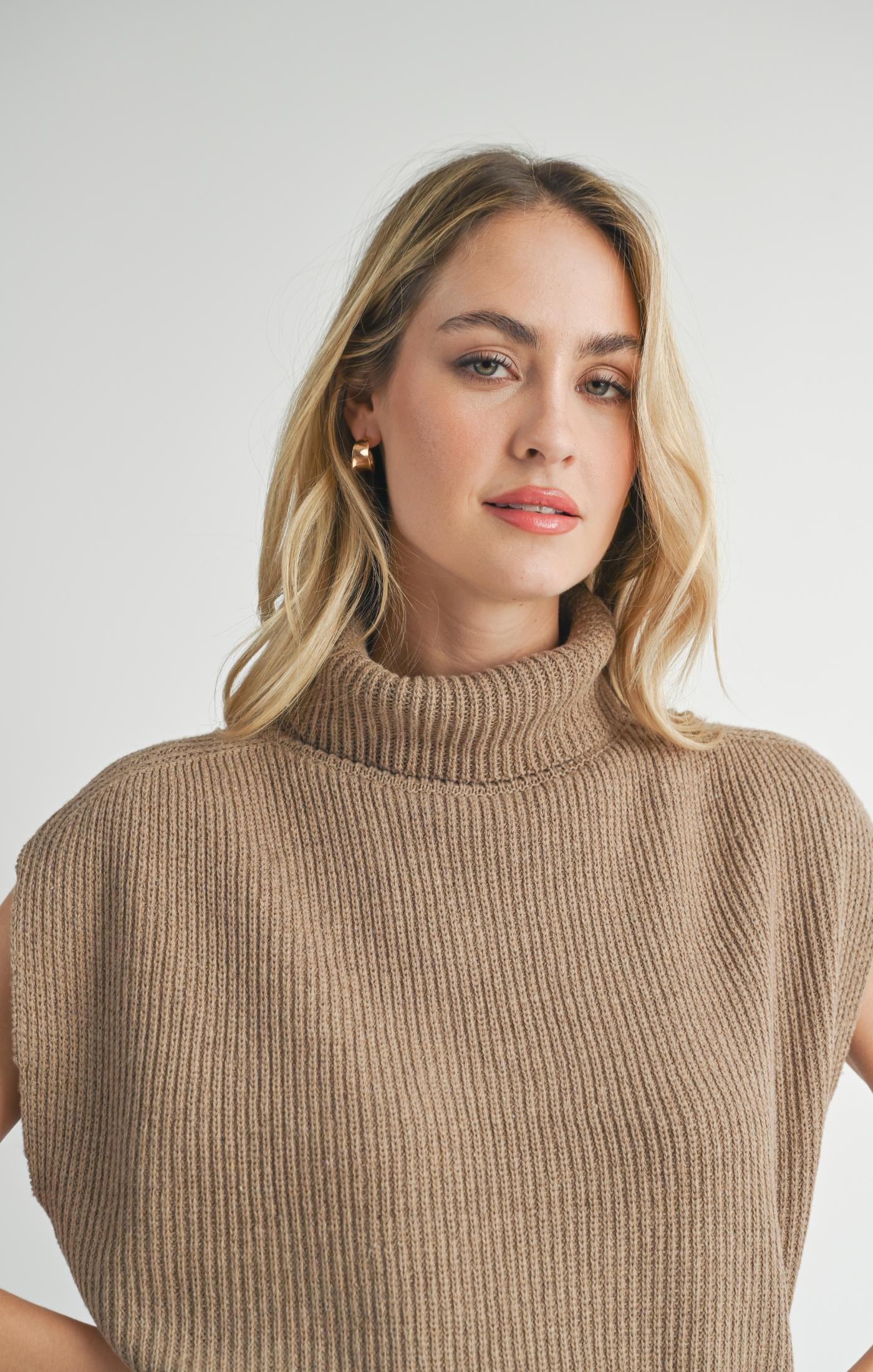 Crosby Ribbed Turtleneck Vest